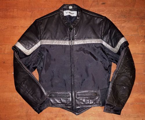 Vintage vetter size 36 leather cafe moto motorcycle jacket small zip vents