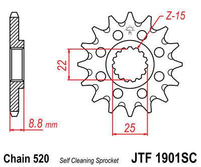 Jt sprocket front 14t chromoly steel fits ktm 500 mx 1991-1993