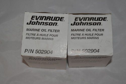 2 pack evinrude / johnson marine oil filter p/n 502904 genuine oem