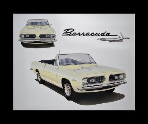 Barracuda cuda convertible plymouth 1967 1968 1969 340 383 - dealer poster print