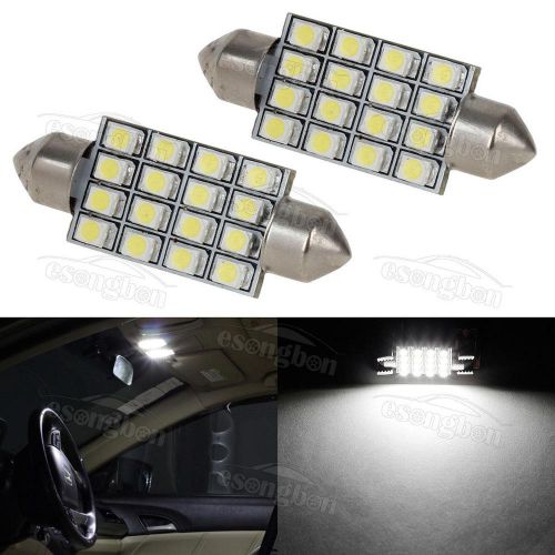 2x white 16-smd led interior lights 42mm festoon lamps 578 212-4 12v