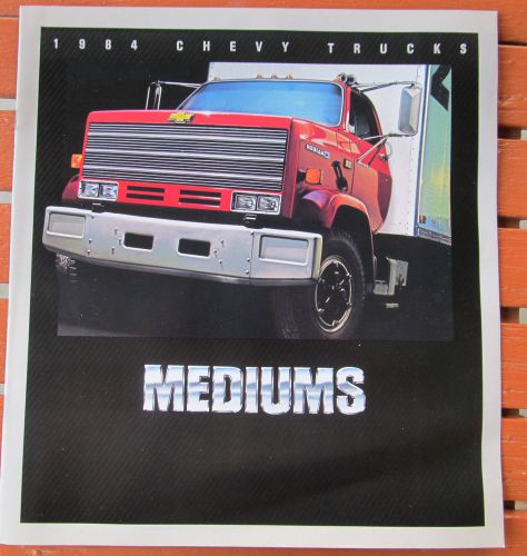 Nos 1984 chevrolet mediums trucks original dealership sales brochure