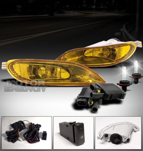 02-04 camry/solara/05-08 corolla bumper jdm yellow fog lights+6000k hid+harness