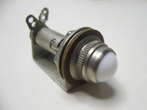 Vintage drake dash gauge panel light indicator with 5/8” white jewel lens + bulb