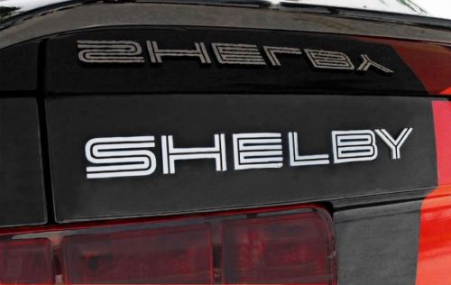 Polished silver shelby letters emblem door trunk badge ford mustang gt 500