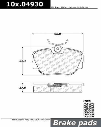 Centric 104.04930 brake pad or shoe, rear-posi-quiet metallic w/shims-preferred