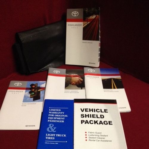 2011 toyota highlander owners manual set with warranty guide and case