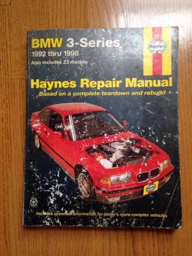 Haynes 18021 repair manual 3 series 1992 thru 1998 also includes z3 models,paper