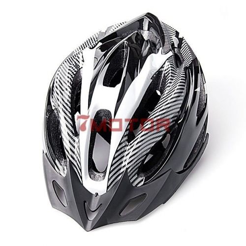 New bicycle cycling adult helmet black carbon look w/ bicycle visor soft foam 7m