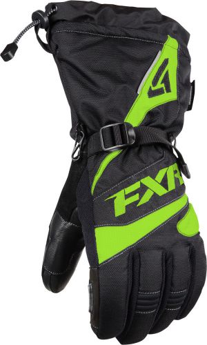 Fxr mens fuel black / lime  cold weather snowmobile gloves - xxl  2xl  -new