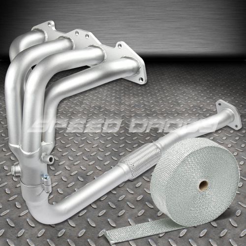 For 2g eclipse/talon/avenger nt ceramic coated exhaust header+white heat wrap