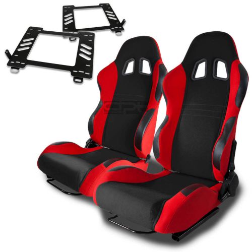 Type-7 racing seat black red woven+silder+for 98-05 miata mx5/mx-5 nb bracket x2