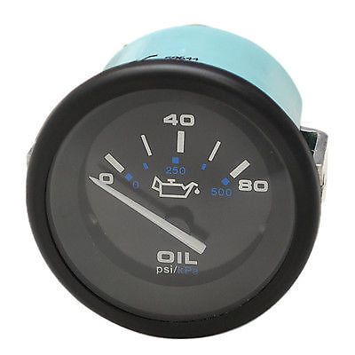 New teleflex hurricane oil pressure gauge 0-80 psi 84180 2&#034; black face boat