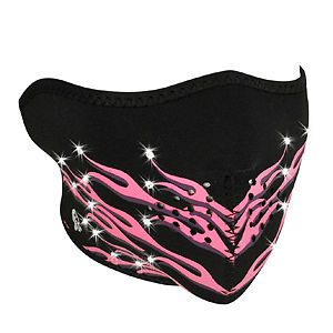 Zan headgear half face neoprene mask  highway honey pink flames