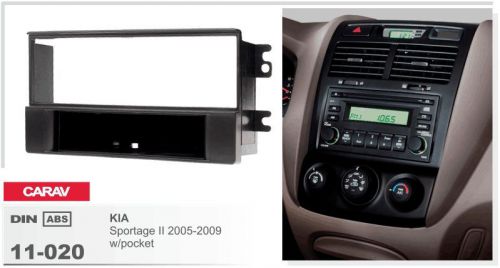 Carav 11-020 2din car radio dash kit panel for kia sportage ii 05-09 w/pocket