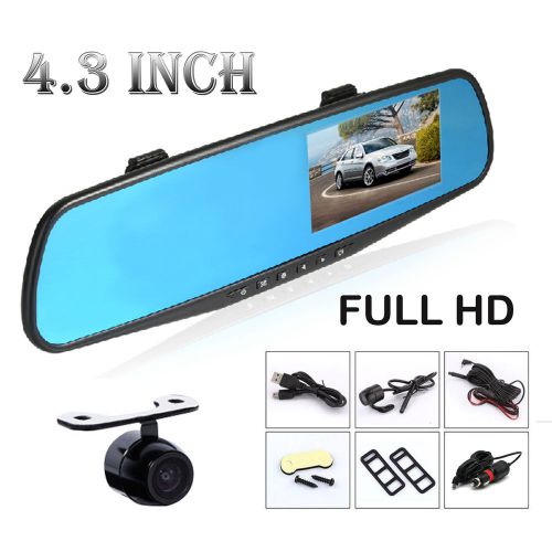 Rear view 4.3&#039;&#039; dvr car mirror screen full hd 1080p dvr with backup camera kit