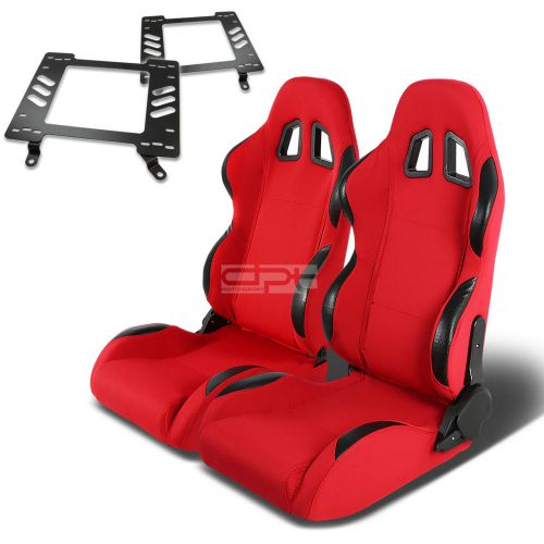 Type-4 racing seat red pvc+silder/rail+for 63-72 chevelle/malibu bracket x2