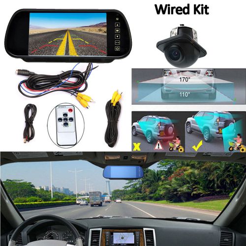 7&#034; car tft lcd monitor mirror + waterproof reverse car rear view back up camera