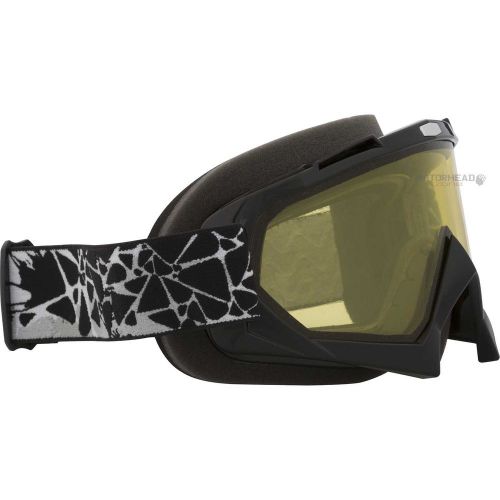 Snowmobile ckx assault goggle snow black adjustable strap anti-fog yellow lens