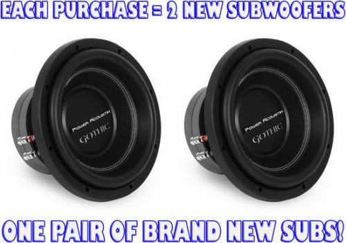 2) power acoustik gw3-10 1000w rms 10&#034; dual 2 ohm gothic series car subwoofers