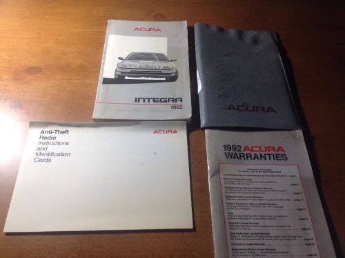 1992 acura integra 4 door original owners manual in case &amp; free same day shippin