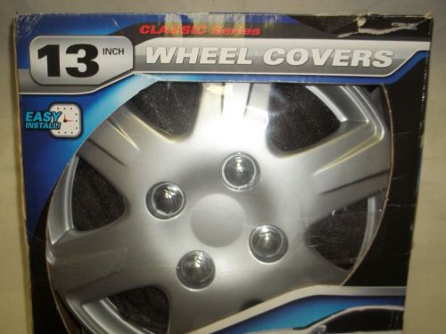 Set of 4 13&#034; classic series hub caps/wheel covers silver/gray  nib (opened box)