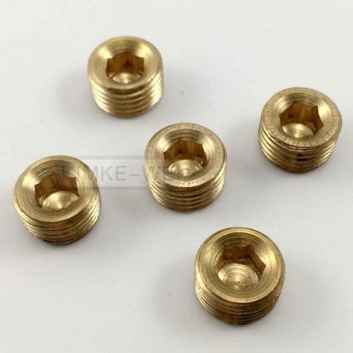 5pcs 1/4&#034;npt brass internal thread socket pipe plug