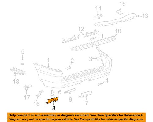 Lexus toyota oem 08-09 gx470 rear bumper-lower cover 5216960905