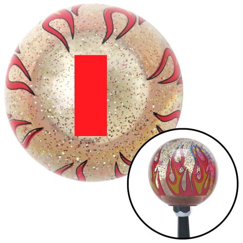 Red first lt &amp; second lt clear flame metal flake shift knob m16 x 1.5stick