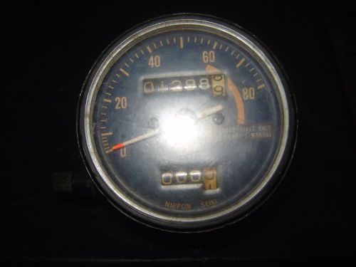 Vintage motorcycle mechanical speedometer 80 mph - nippon seiki