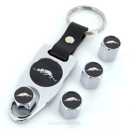 Plymouth prowler logo chrome tire valve caps +key chain