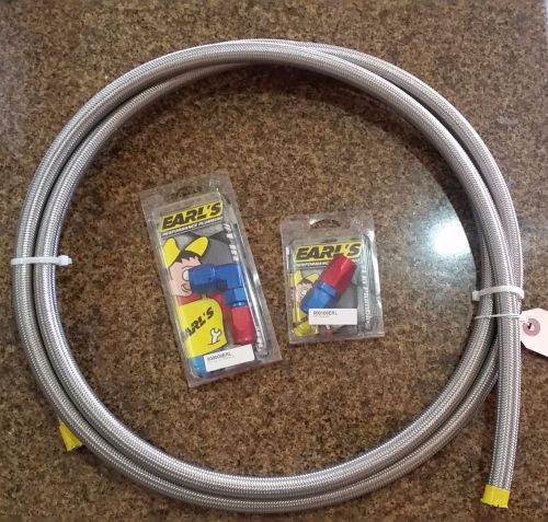 Lot new earls an fittings -8 swivel seal straight 90 degree stainless braid hose