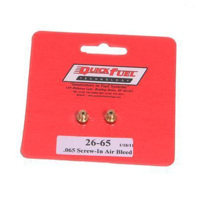 Quick fuel 26-65 air bleeds quick fuel carburetor .065" 10-32 unf threads pair