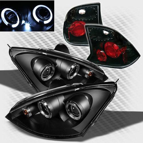 00-04 ford focus 4 dr halo projector headlights lights+tail lamp head lights set