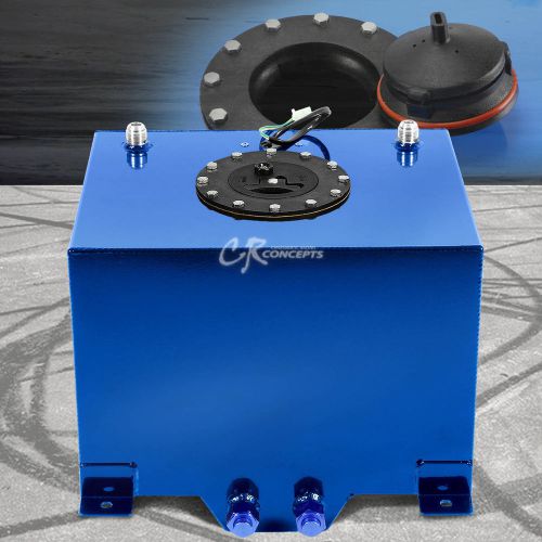 8 gallon blue coated aluminum racing/drifting fuel cell gas tank+level sender