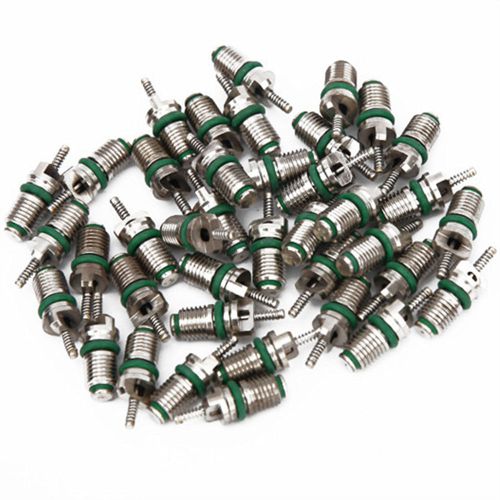 10pcs r134a car air condition refrigerant valve core silver tone and green