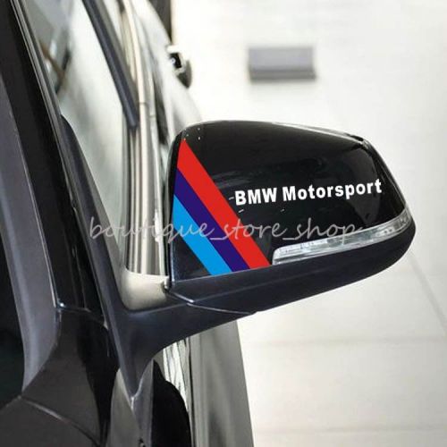 2pcs white rear view mirror rearview modified car stickers decals for bmw