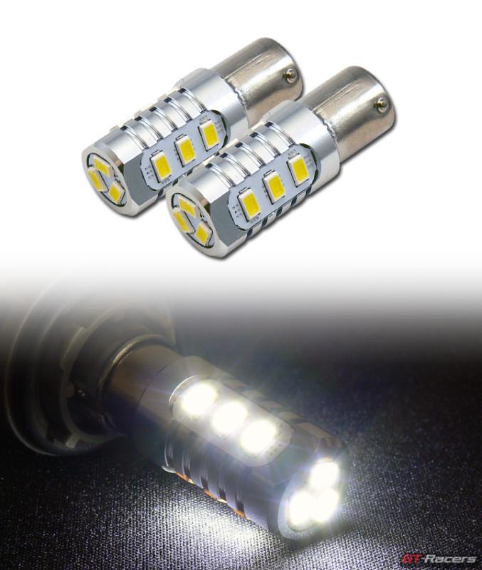 2x white 1156 ba15s base 12 5730 smd led rear turn signal light lamp bulbs 1159