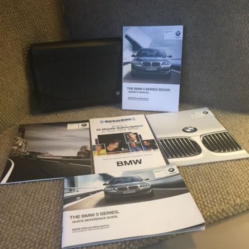 2012 bmw 5 series 528i 535i 550i owners manual set with warranty guide and case