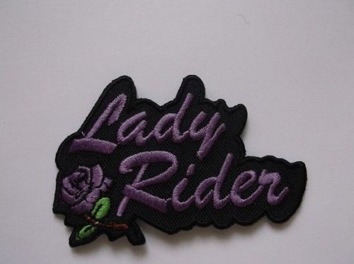 Lady rider purple rose embroidered biker vest patch harley sew on patch new