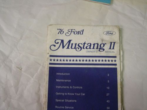 1976 ford mustang ii original owners manual used