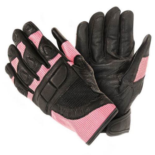 Xelement women&#039;s cool rider black/pink mesh motorcycle gloves