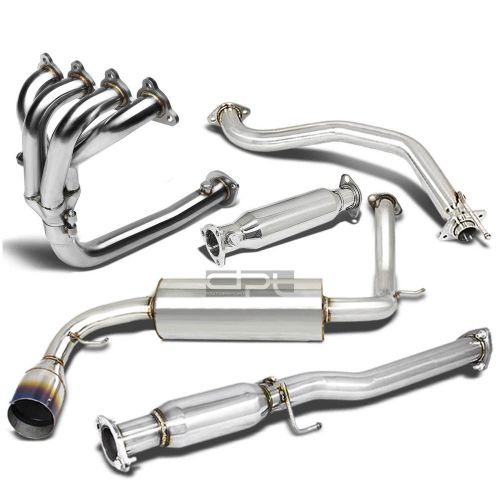 For cr-x ed burnt tip muffler  stainless steel catback+4-1 header+pipe exhaust