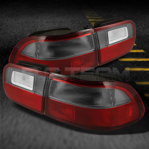 92-95 honda civic 2/4dr red smoked tail lights lamps 4pcs left+right