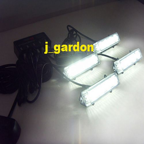 4x 4 led 3w grill light beacon flashing ligh emergency strobe t lightbar white