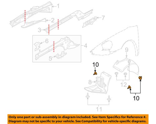 Porsche oem 10-16 panamera quarter panel-wheelhouse liner screw 99907323109