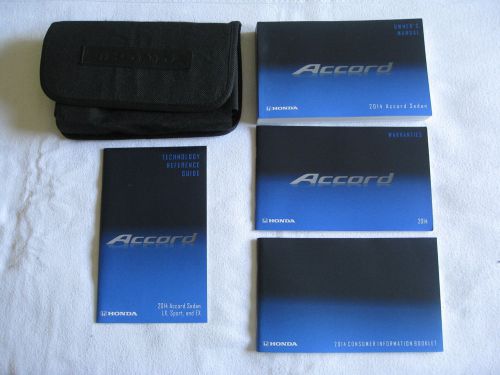 2014 honda accord sedan lx ex sport oem owner&#039;s owners manual set w/case