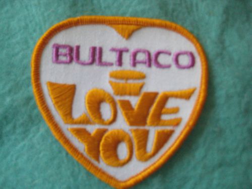 Vintage bultaco motorcycle i love you  patch 3 1/4&#034; x 3 1/8&#034;