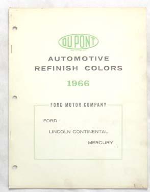 1966 ford lincoln mercury dupont color paint chip book all models original