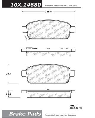 Centric 106.14680 brake pad or shoe, rear